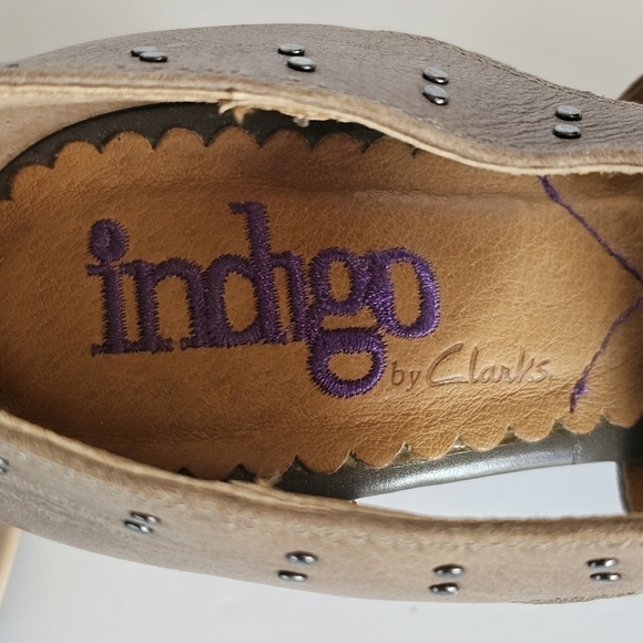 Indigo by Clark Heeled Sandals Neutral Tan Size 7M - Picture 4 of 6